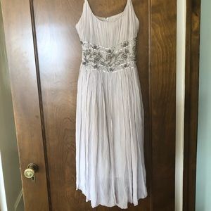 silver beaded party dress